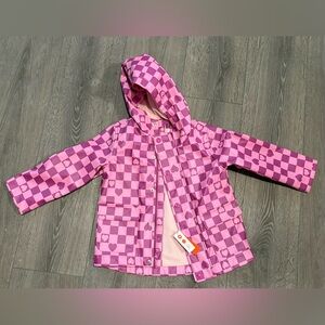 BNWT Joe Fresh Pink Checkered Hooded Jacket